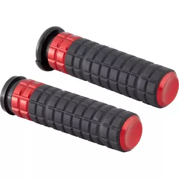 Arlen Ness SpeedLiner Grips - TBW - Red