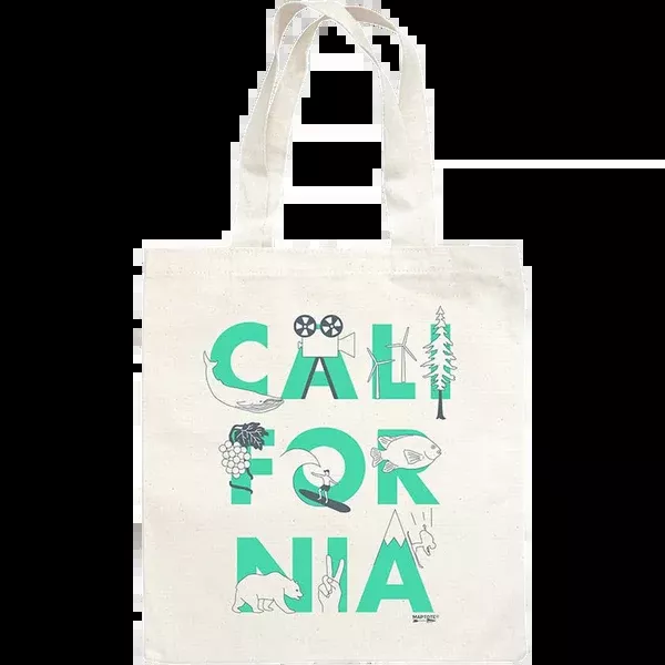 California Font Grocery Tote