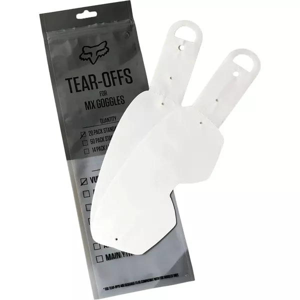 Fox Racing Airspace & Main VLS Standard Roll Off 20 Pack Tear Offs Replacement Lens Goggles Accessories