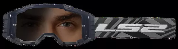 LS2 Charger Pro Sand Goggle Black with Silver Iridium Lens