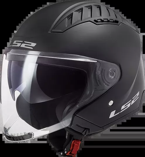 LS2 Copter Solid Open Face Motorcycle Helmet W/ SunShield Matte Black
