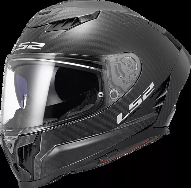 LS2 Dragon Carbon Solid Full Face Motorcycle Helmet W/ SunShield Matte Black