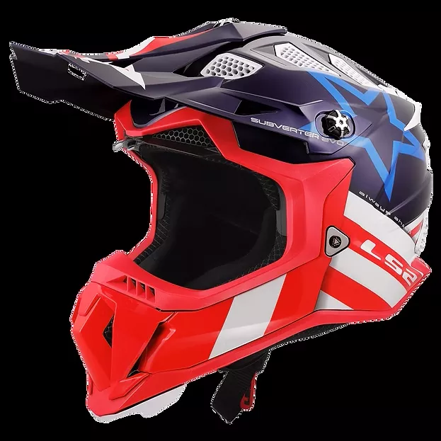LS2 Subverter Evo Constellation Full Face MX Motorcycle Helmet Gloss Red/White/Blue