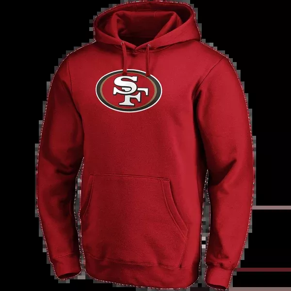 Men's 49ers Primary Logo Fitted Pullover Hoodie