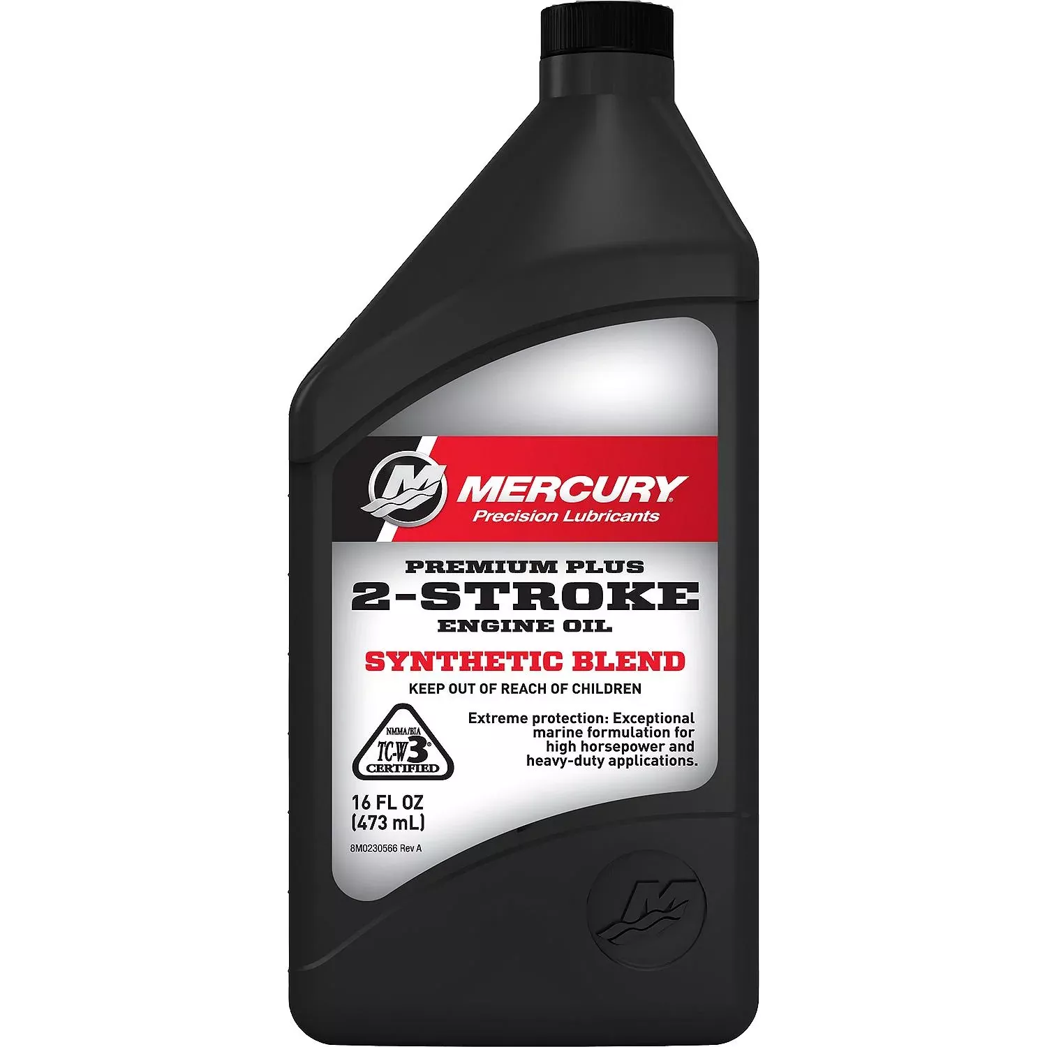 Mercury Precision 858025K01 Premium Plus 2-Stroke Marine Engine Oil – Synthetic Blend, 16 oz