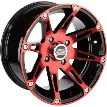 Moose Offroad 387X Wheel - Anodized Red/Black - 12x7 - 4/110 - 4+3