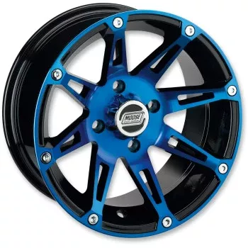 Moose Offroad 387X Wheel - Front - Anodized Blue/Black - 12x7 - 4/136 - 4+3