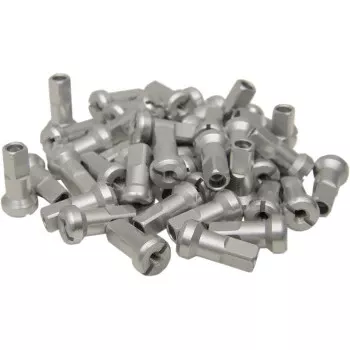 Moose Offroad MX1 Billet Spoke Nipples - Silver - 8 Gauge - Set