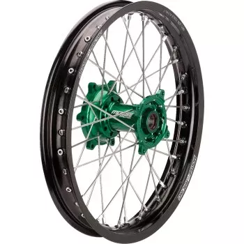 Moose Offroad SX-1 Complete Wheel - Black Wheel/Green Hub - 18x2.15 - Kawasaki KX