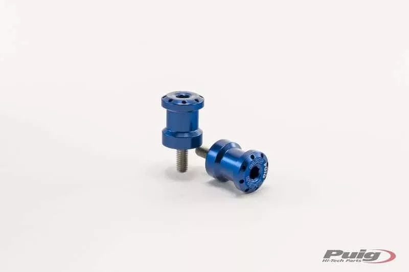PUIG SWINGARM SPOOLS HI-TECH 6MM BLUE 2/PK