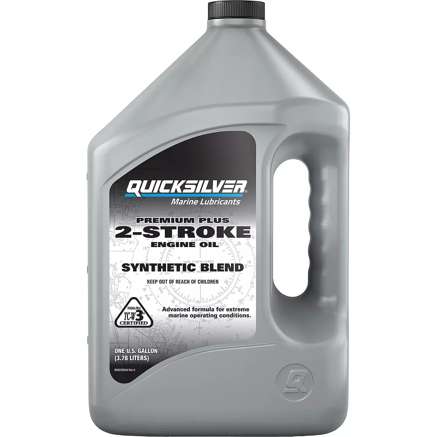 Quicksilver Premium Plus 2-Stroke Synthetic Blend Marine Engine Oil, 1 Gallon 858027Q01