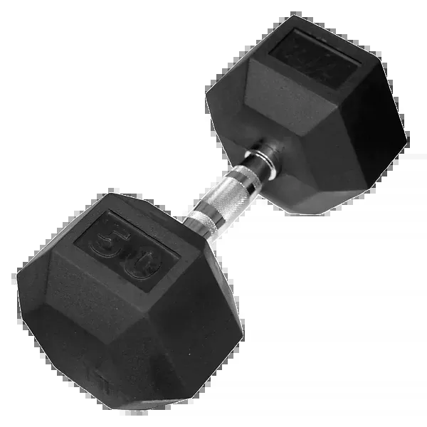 Rubber Hex Dumbbell - 50 lb