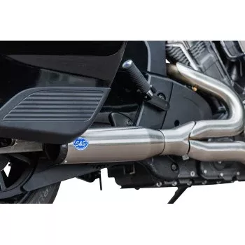 S&S Cycle 2-into-1 Qualifier Exhaust System - 50-State - Brushed - Stainless Steel