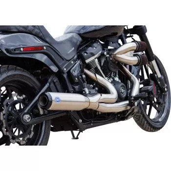 S&S Cycle 2-into-1 Qualifier Exhaust System - 50-State - Silver - Softail