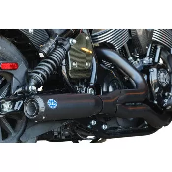 S&S Cycle 2-into-1 Qualifier Exhaust System - Guardian Black - Race Only - Indian Chief
