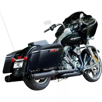 S&S Cycle 4-1/2" MK45 Performance Mufflers - Black with Black Thruster