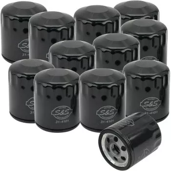 S&S Cycle Oil Filters - Black - 12-Pack