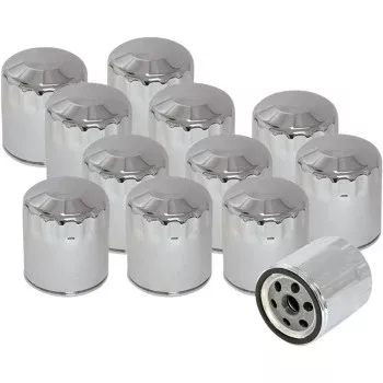 S&S Cycle Oil Filters - Chrome - 12-Pack