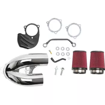 S&S Cycle Tuned Induction Air Cleaner Kit - Chrome - Harley-Davidson