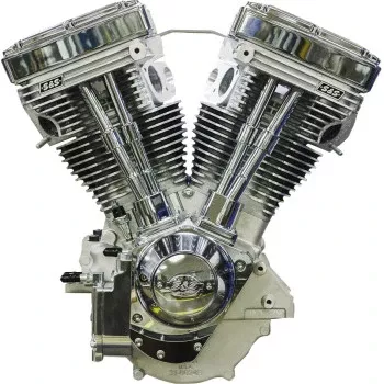 S&S Cycle V124 Long Block Engine - Chrome/Natural - Big Twin | Custom Chasis w/Alternator-Style Primary