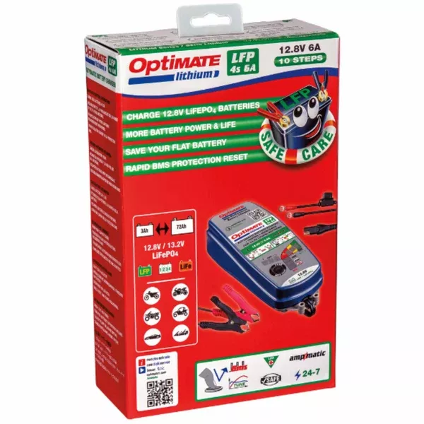 Tecmate OptiMate™ Lithium LFP 4S 6A Battery Charger Motorcycle Tool Accessories
