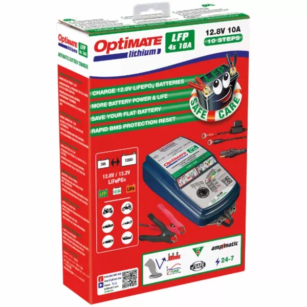 Tecmate OptiMate™ Lithium LFP 4S Battery Charger and Maintainer Motorcycle Tool Accessories
