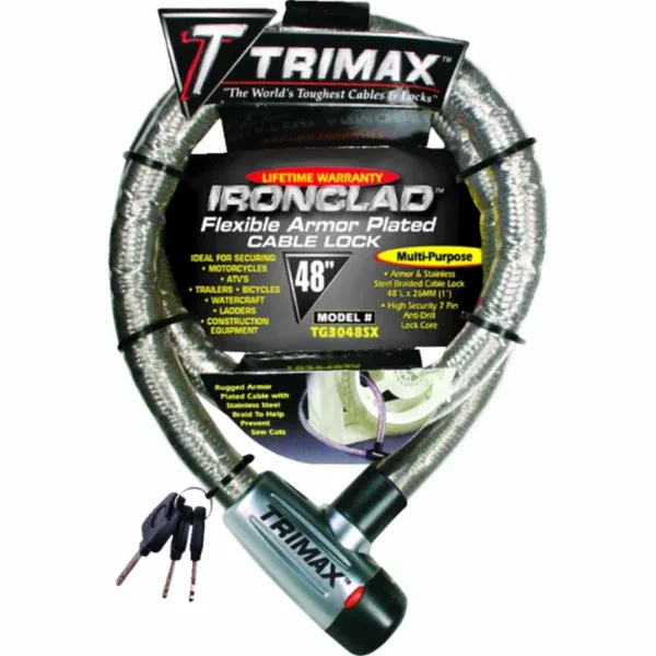 Trimax 48" Gladiator Series Armored Braided Cable Locks