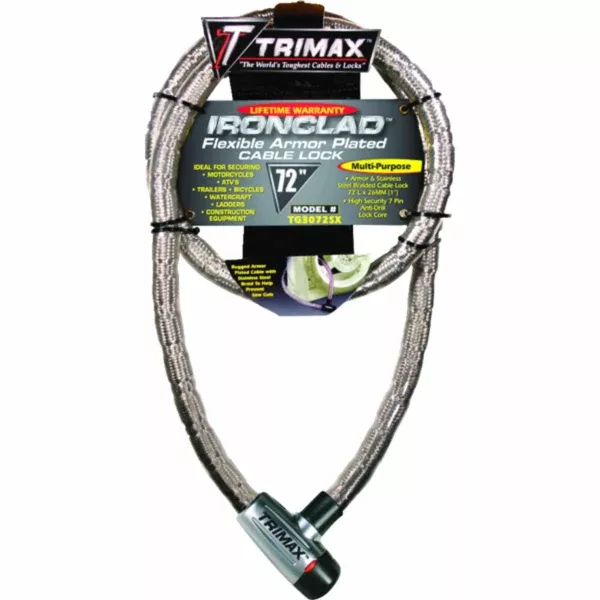 Trimax 72" Gladiator Series Armored Braided Cable Locks