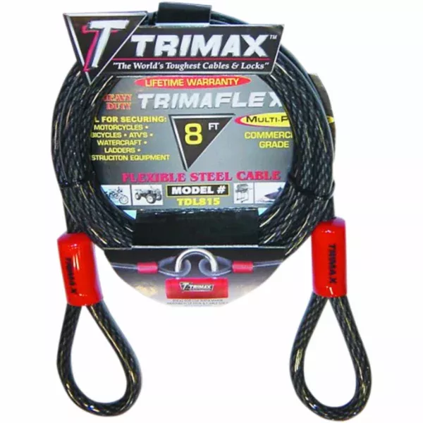 Trimax 8' Trimaflex™ Max Security Braided Dual Loop Cable Locks