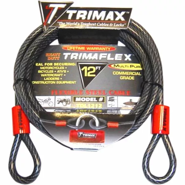 Trimax Dual Loop 12' Max Security Braided Cable Locks