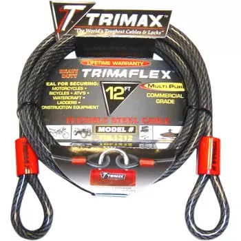 Trimax Trimaflex™ Max Security Braided Cable Lock - Dual Loop - 12'