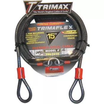 Trimax Trimaflex™ Max Security Braided Cable Lock - Dual Loop - 15'