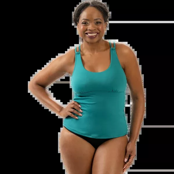 Women's Deep Scoop Neck Tankini Top