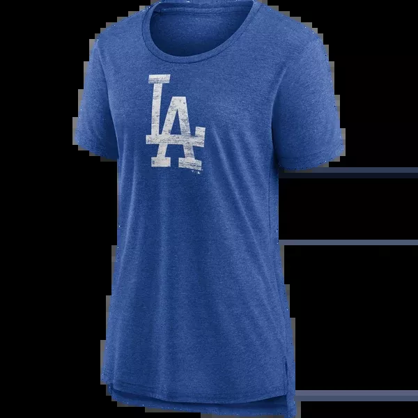 Women's Dodgers Triblend Logo Short Sleeve