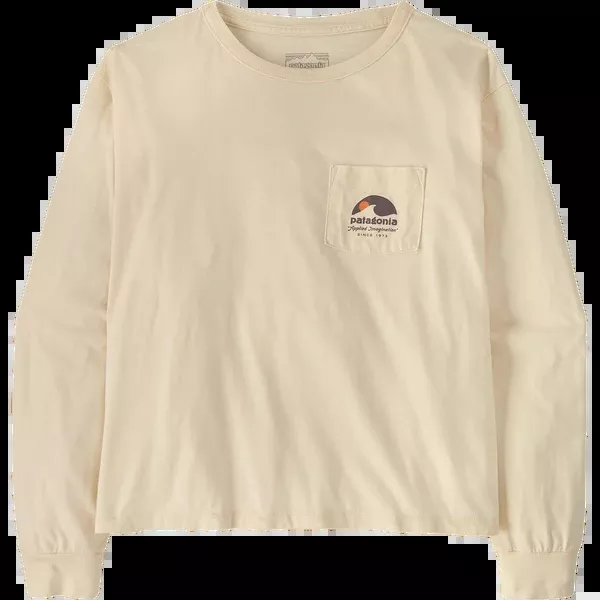 Women's Long Sleeve Applied Imagination Easy-Cut Organic Pocket T-Shir