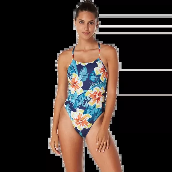 Women's Printed Double Lace Back One Piece