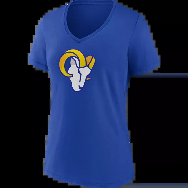 Women's Rams Cotton Primary Logo Short Sleeve