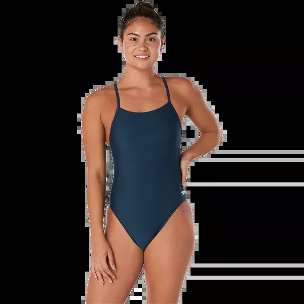 Women's Solid Double Lace Back One Piece